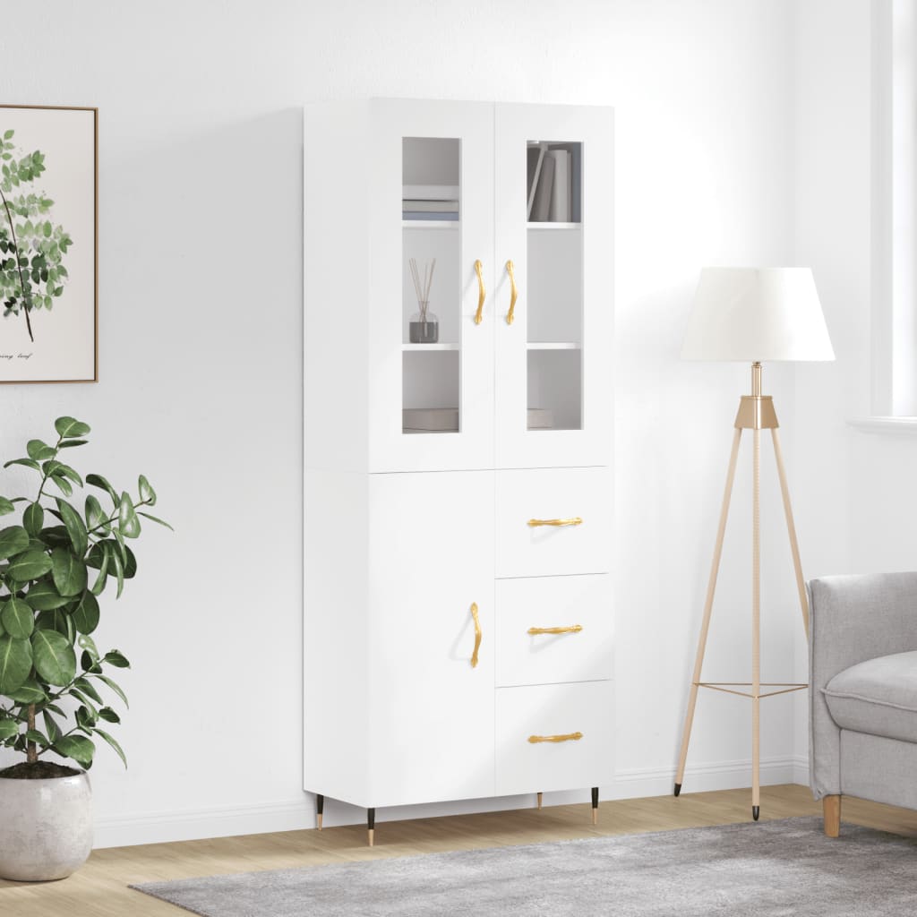Dulap înalt, alb, 69,5x34x180 cm, lemn compozit GartenMobel Dekor