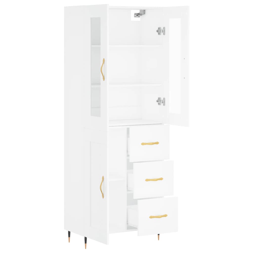 Dulap înalt, alb, 69,5x34x180 cm, lemn compozit GartenMobel Dekor