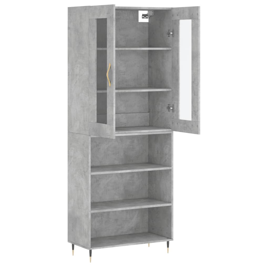 Dulap înalt, gri beton, 69,5x34x180, lemn compozit GartenMobel Dekor