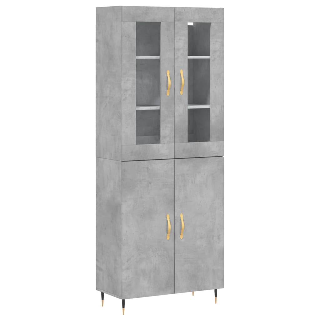 Dulap înalt, gri beton, 69,5x34x180, lemn compozit GartenMobel Dekor