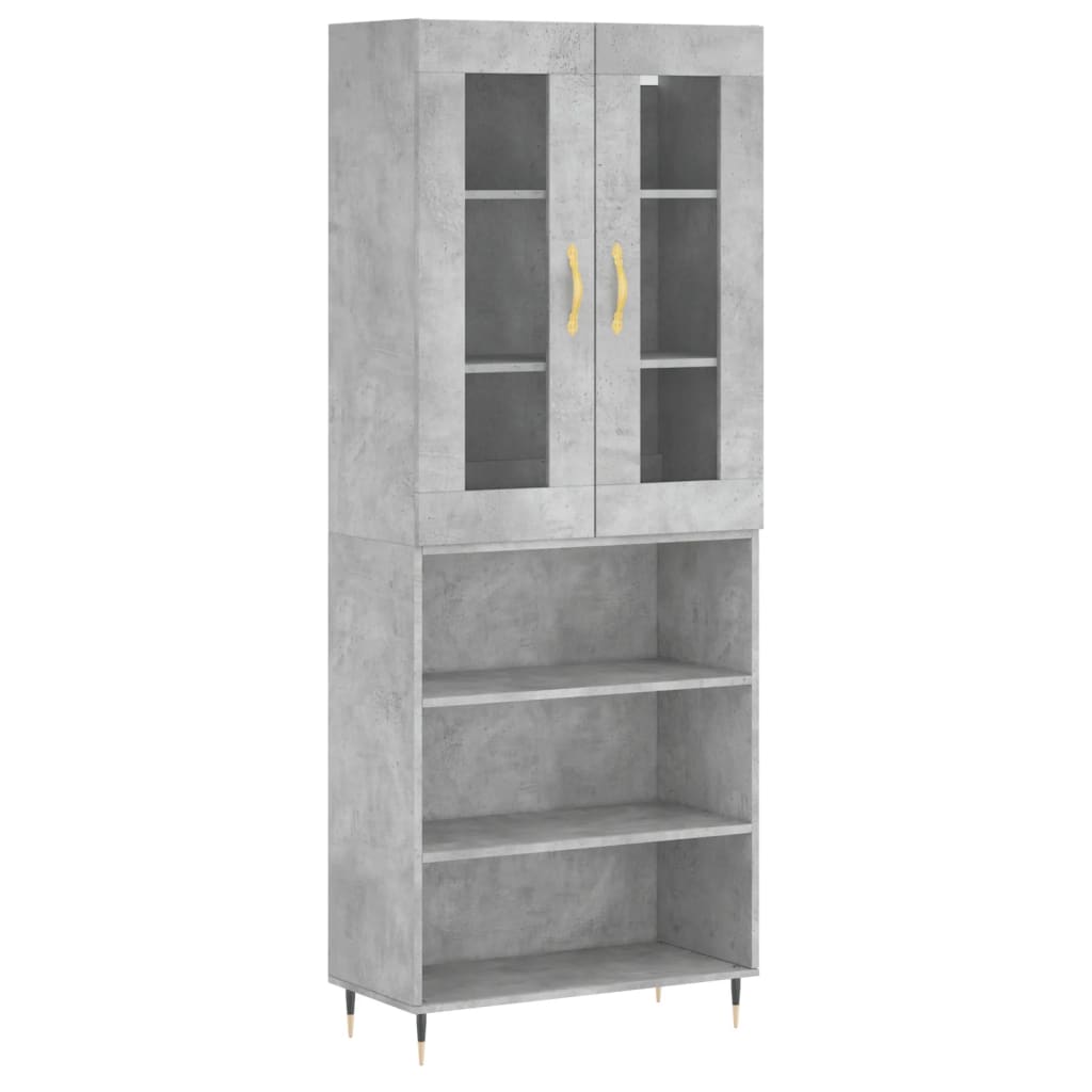 Dulap înalt, gri beton, 69,5x34x180, lemn compozit GartenMobel Dekor