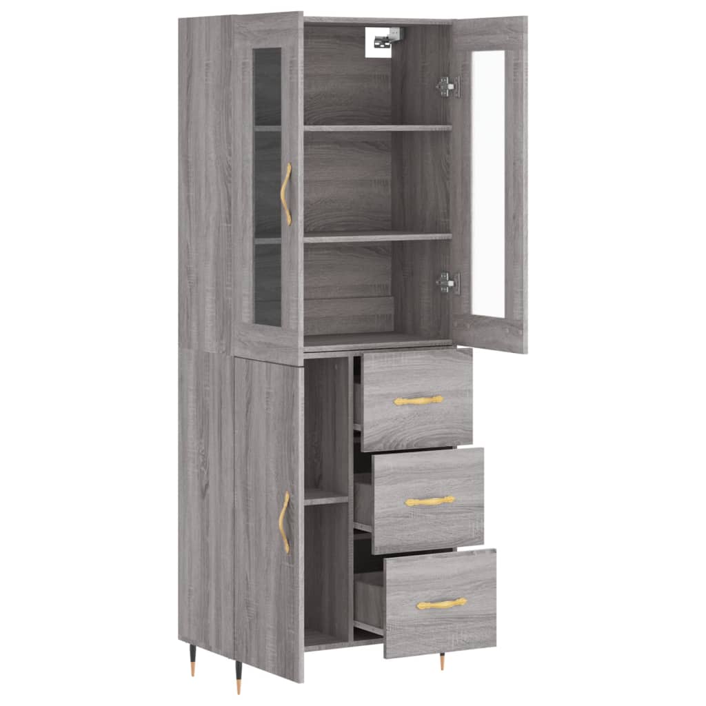 Dulap înalt, gri sonoma, 69,5x34x180 cm, lemn compozit GartenMobel Dekor