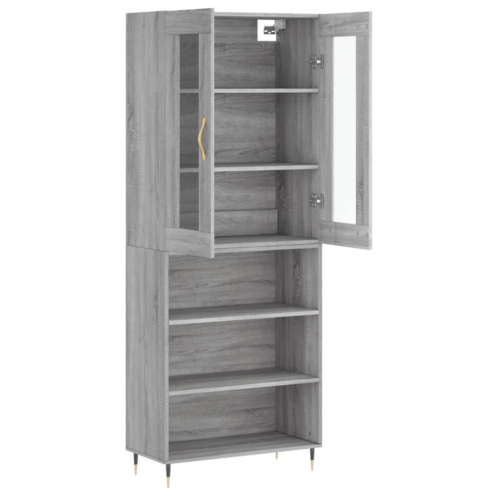 Dulap înalt, gri sonoma, 69,5x34x180 cm, lemn compozit GartenMobel Dekor