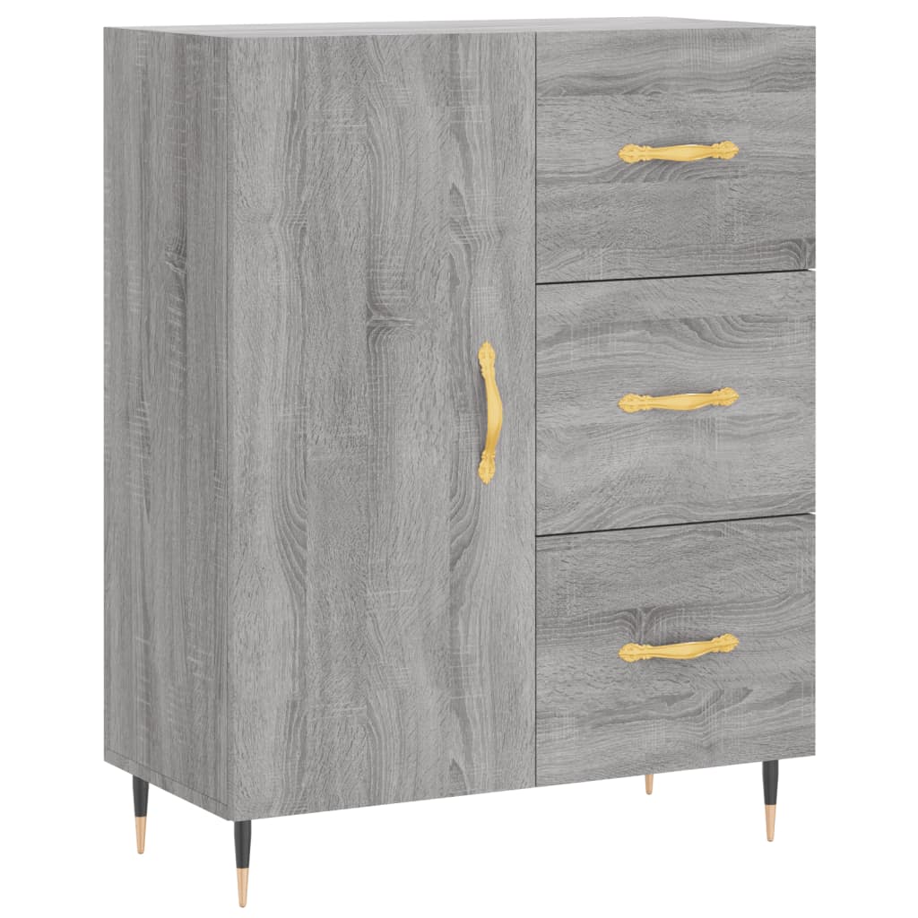 Dulap înalt, gri sonoma, 69,5x34x180 cm, lemn compozit GartenMobel Dekor