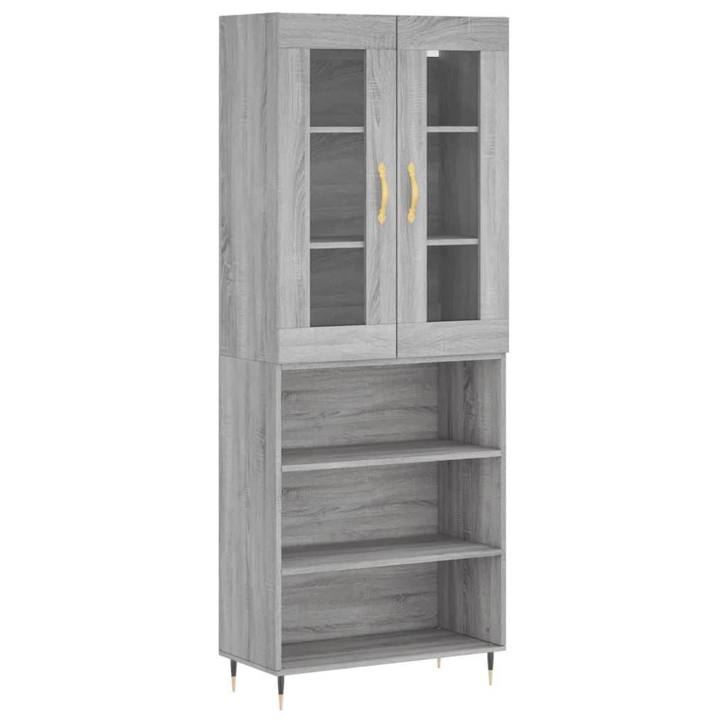 Dulap înalt, gri sonoma, 69,5x34x180 cm, lemn compozit GartenMobel Dekor