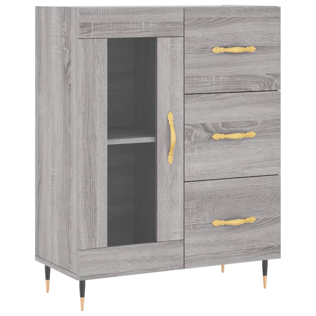 Dulap înalt, gri sonoma, 69,5x34x180 cm, lemn compozit GartenMobel Dekor