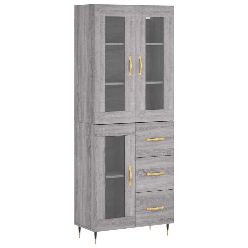 Dulap înalt, gri sonoma, 69,5x34x180 cm, lemn compozit GartenMobel Dekor