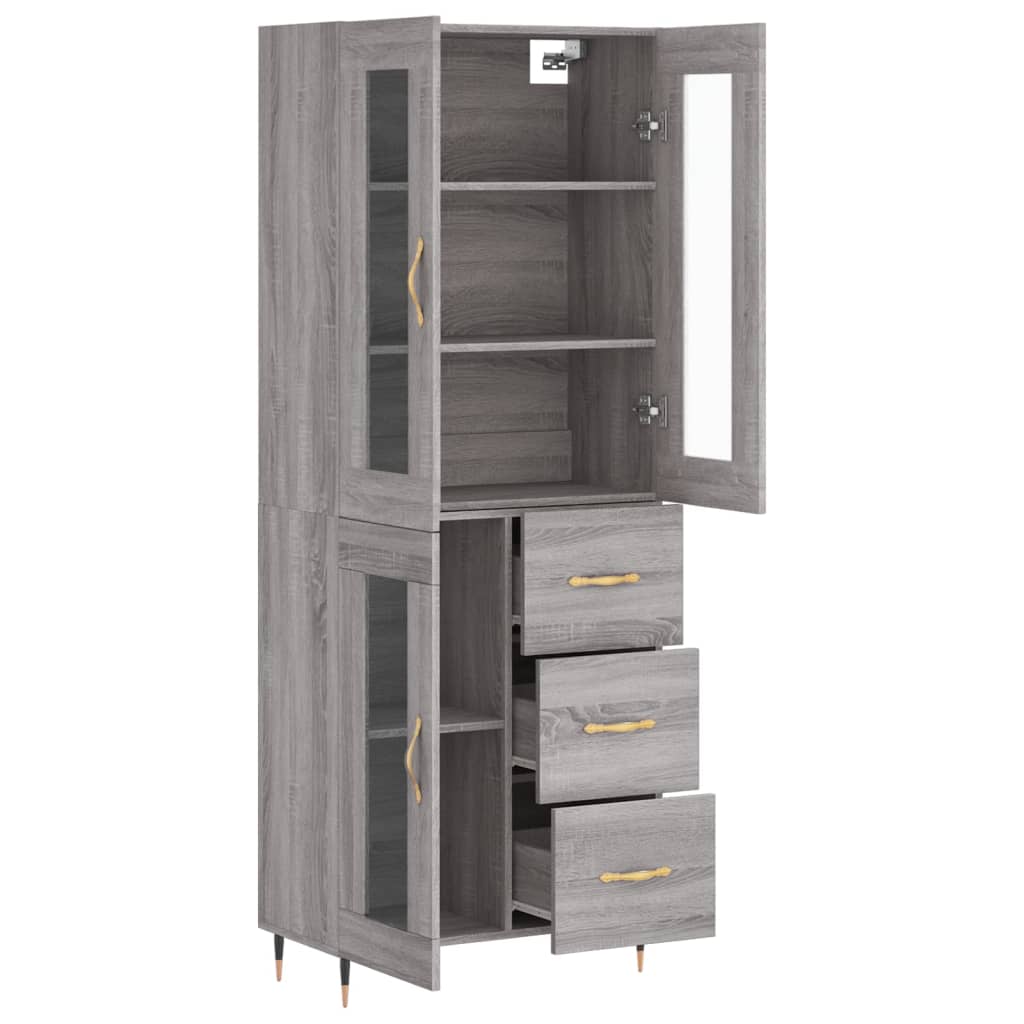 Dulap înalt, gri sonoma, 69,5x34x180 cm, lemn compozit GartenMobel Dekor