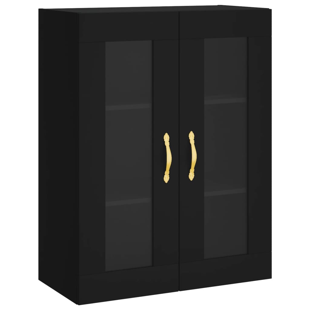 Dulap înalt, negru, 69,5x34x180 cm, lemn compozit GartenMobel Dekor