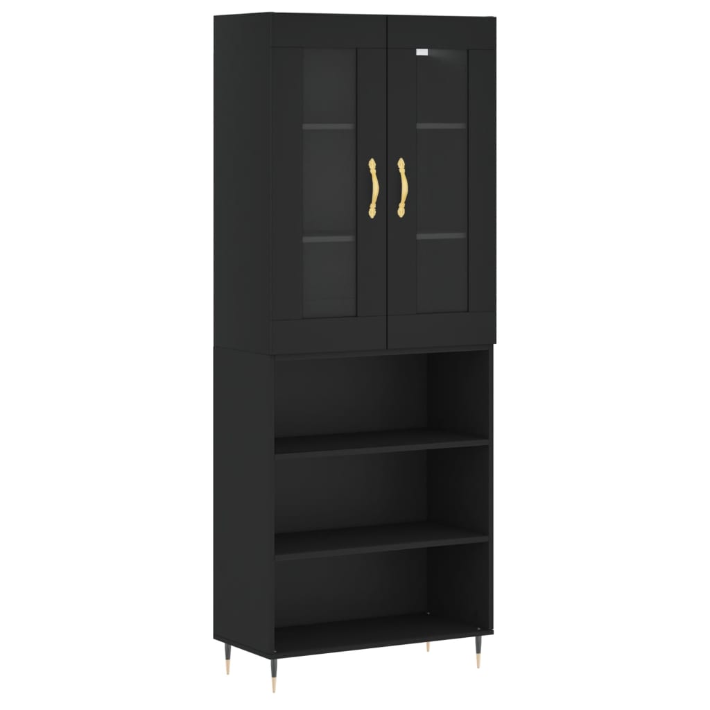 Dulap înalt, negru, 69,5x34x180 cm, lemn compozit GartenMobel Dekor
