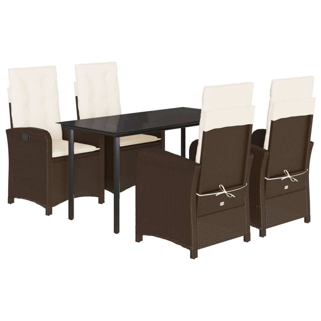 Set mobilier de grădină, 5 piese, cu perne, maro, poliratan GartenMobel Dekor
