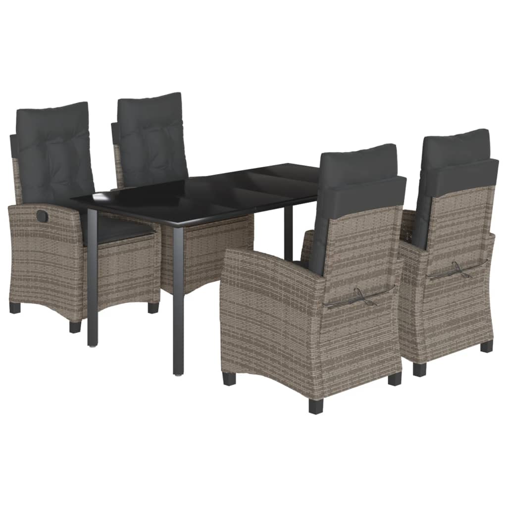 Set mobilier de grădină cu perne, 5 piese, gri, poliratan GartenMobel Dekor