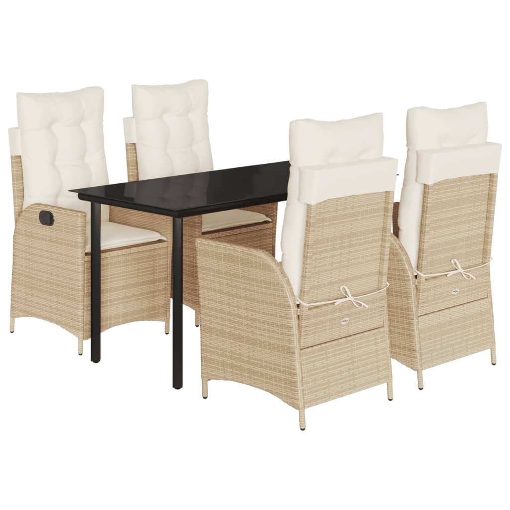 Set mobilier de grădină cu perne, 5 piese, bej, poliratan GartenMobel Dekor