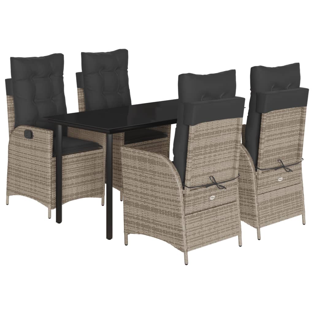 Set mobilier de grădină cu perne, 5 piese, gri, poliratan GartenMobel Dekor