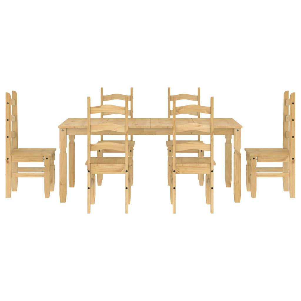 Set de sufragerie 7 piese „Panama” din lemn masiv de pin GartenMobel Dekor