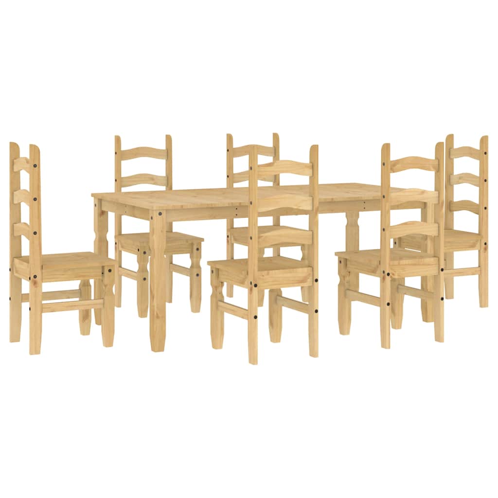 Set de sufragerie 7 piese „Panama” din lemn masiv de pin GartenMobel Dekor