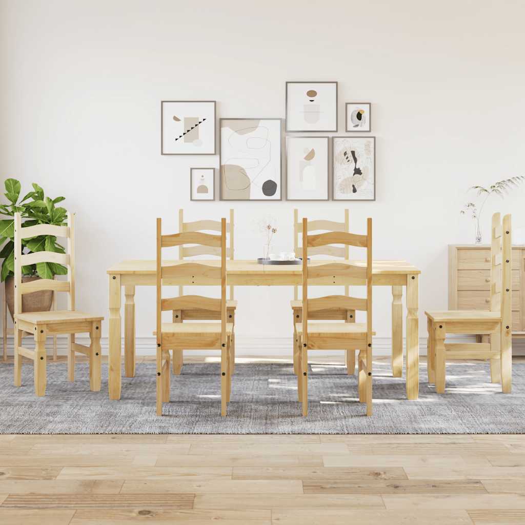 Set de sufragerie 7 piese „Panama” din lemn masiv de pin GartenMobel Dekor