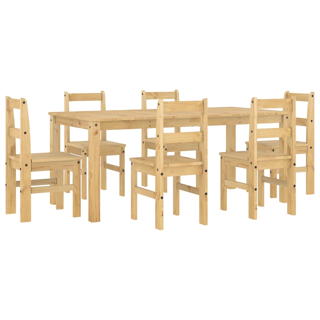 Set de sufragerie 7 piese „Panama” din lemn masiv de pin GartenMobel Dekor