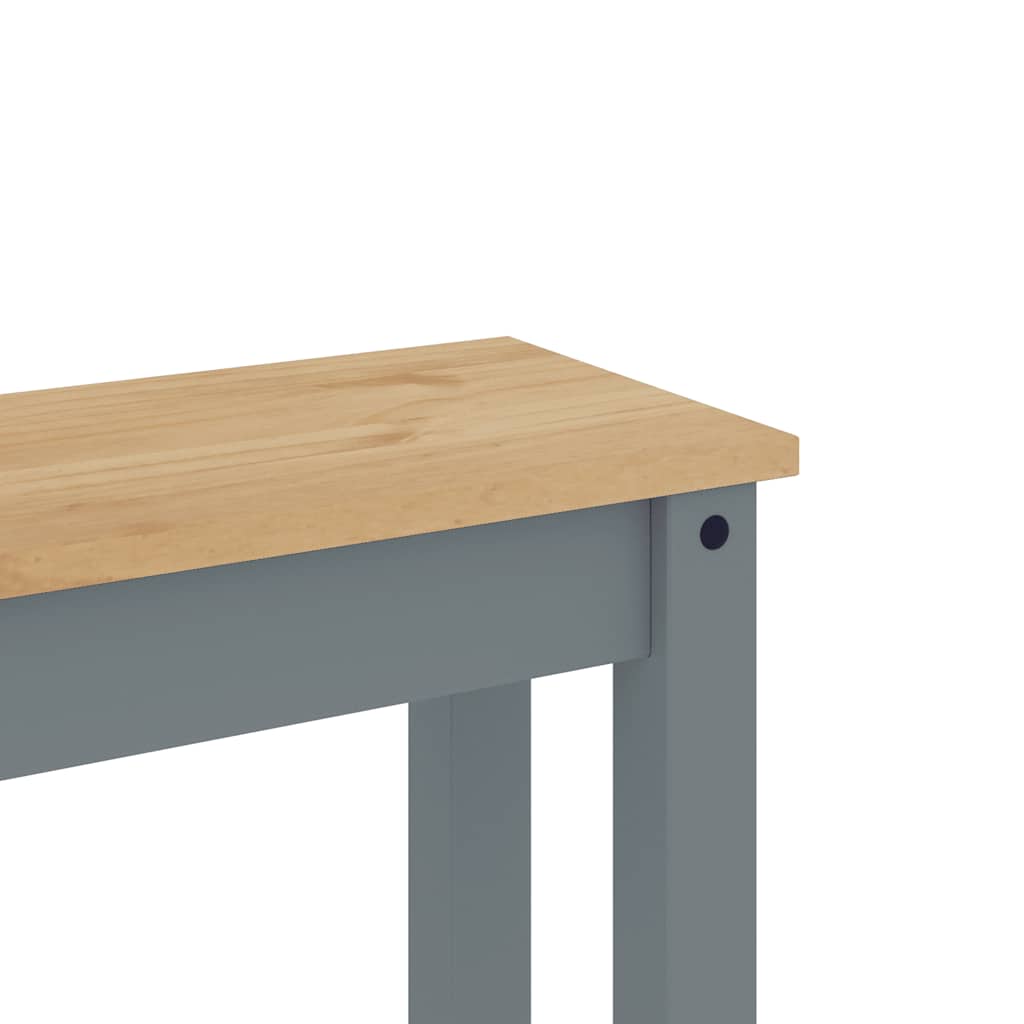 Set de sufragerie din 3 piese Panama din lemn masiv de pin gri GartenMobel Dekor