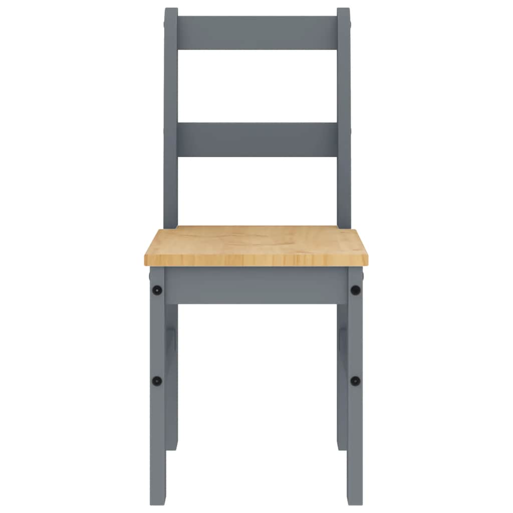 Set de sufragerie din 4 piese Panama din lemn masiv de pin gri GartenMobel Dekor