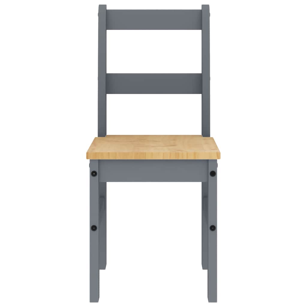 Set de sufragerie din 4 piese Panama din lemn masiv de pin gri GartenMobel Dekor