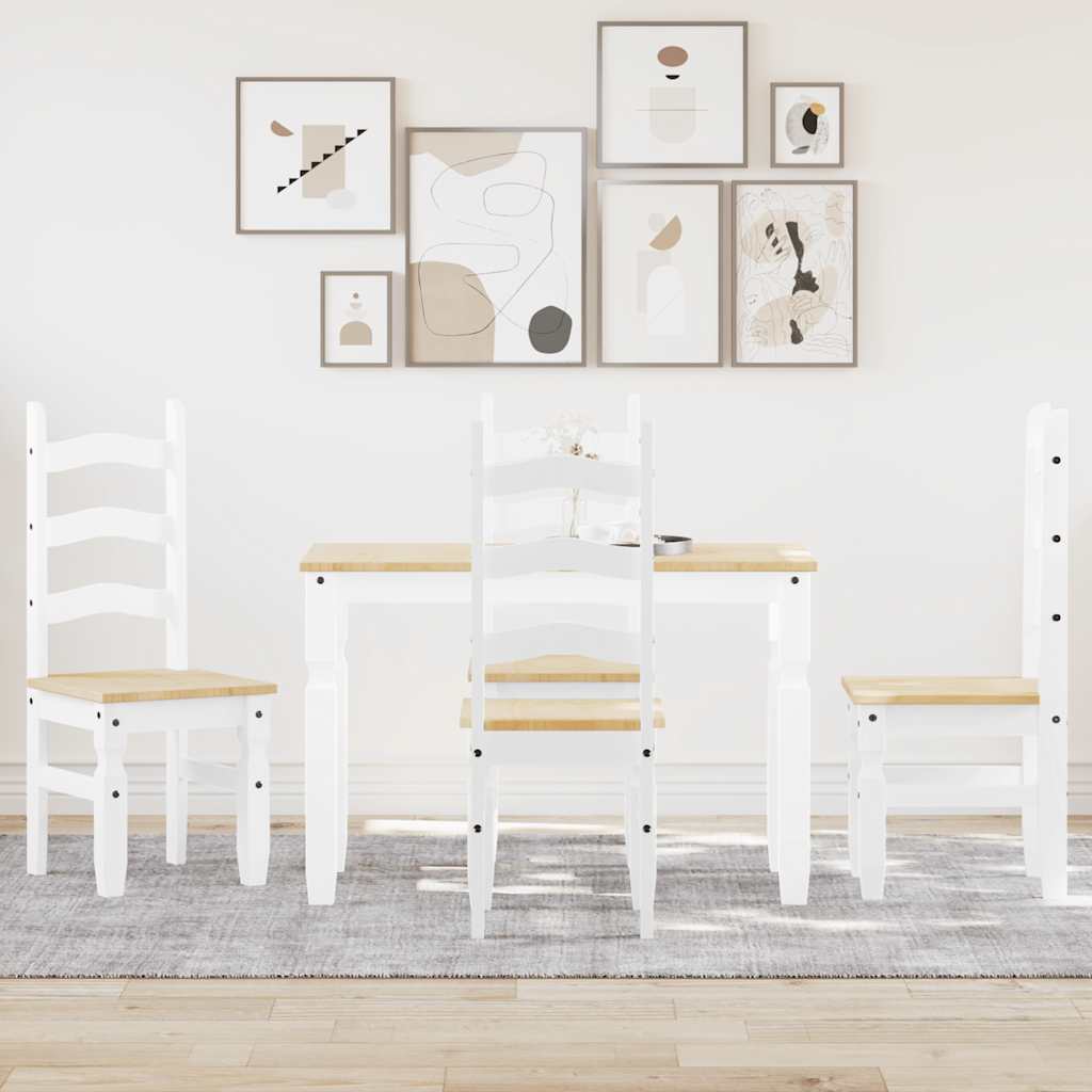 Set de sufragerie din 5 piese Panama din lemn masiv de pin alb GartenMobel Dekor