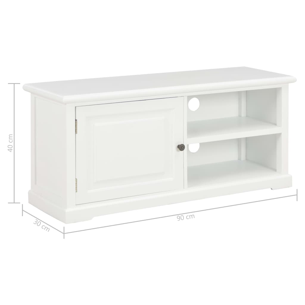 Comodă TV, alb, 90x30x40 cm, lemn GartenMobel Dekor