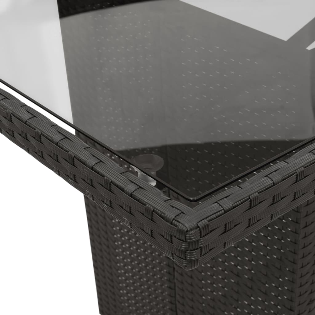 Set mobilier de grădină cu perne, 7 piese, negru, poliratan GartenMobel Dekor