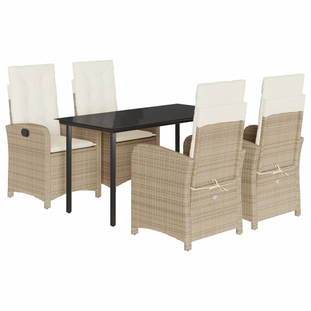 Set mobilier de grădină cu perne, 5 piese, bej, poliratan GartenMobel Dekor
