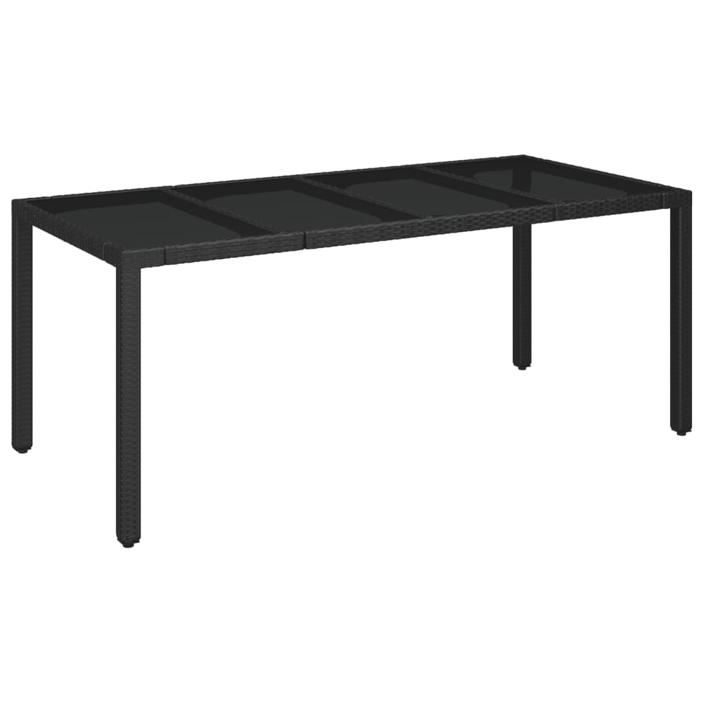 Set mobilier de grădină cu perne, 7 piese, negru, poliratan GartenMobel Dekor