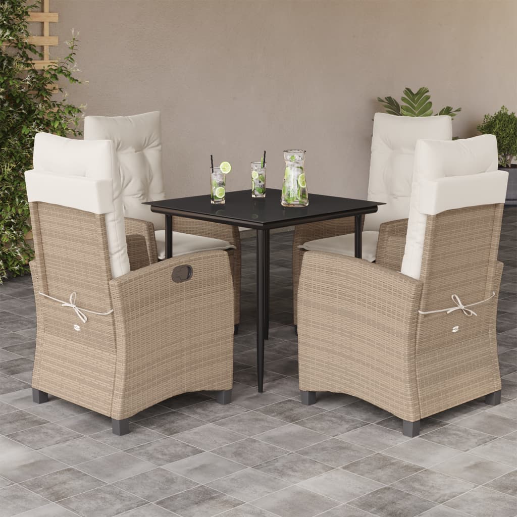 Set mobilier de grădină cu perne, 5 piese, bej, poliratan GartenMobel Dekor