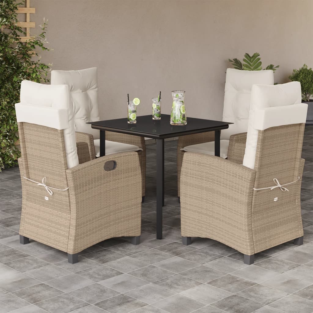 Set mobilier de grădină cu perne, 5 piese, bej, poliratan GartenMobel Dekor