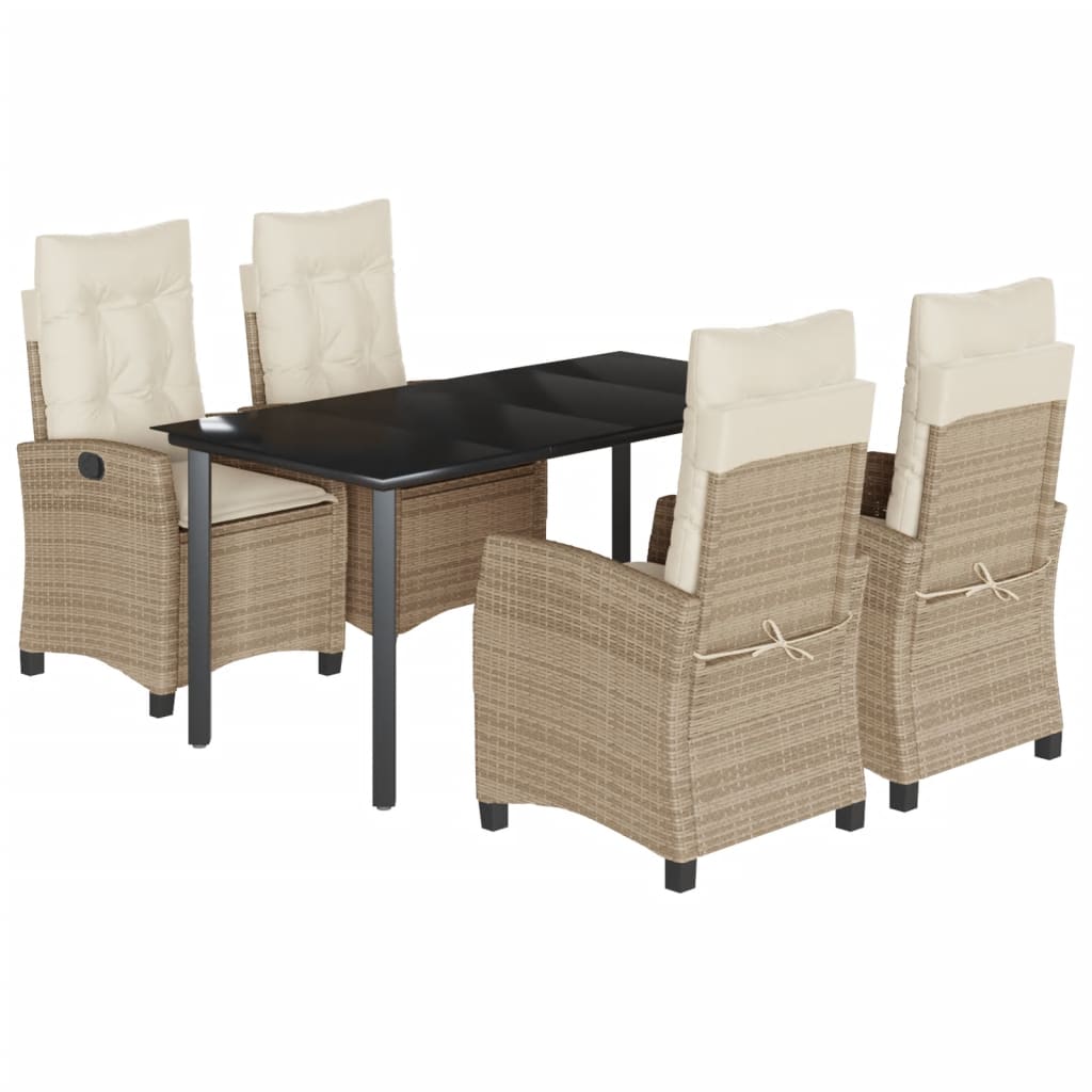 Set mobilier de grădină cu perne, 5 piese, bej, poliratan GartenMobel Dekor