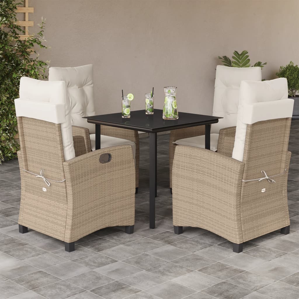 Set mobilier de grădină cu perne, 5 piese, bej, poliratan GartenMobel Dekor