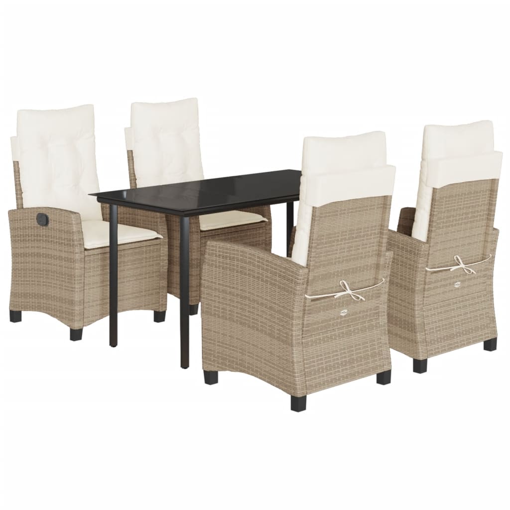 Set mobilier de grădină cu perne, 5 piese, bej, poliratan GartenMobel Dekor