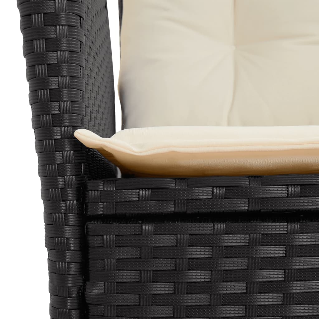 Set mobilier de grădină cu perne, 5 piese, negru, poliratan GartenMobel Dekor
