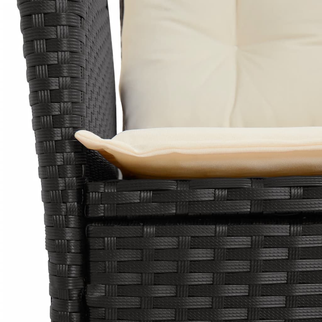 Set mobilier de grădină cu perne, 9 piese, negru, poliratan GartenMobel Dekor