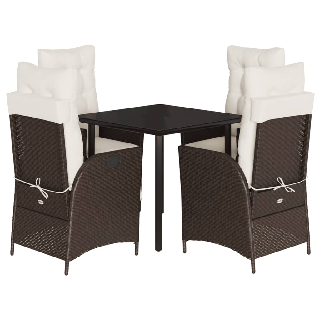 Set mobilier de grădină, 5 piese, cu perne, maro, poliratan GartenMobel Dekor