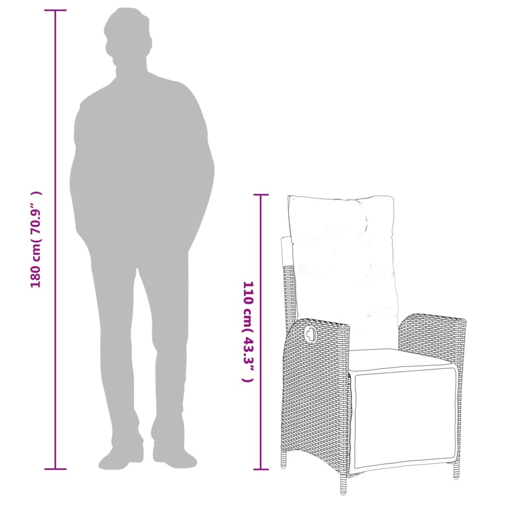 Set mobilier de grădină, 5 piese, cu perne, maro, poliratan GartenMobel Dekor