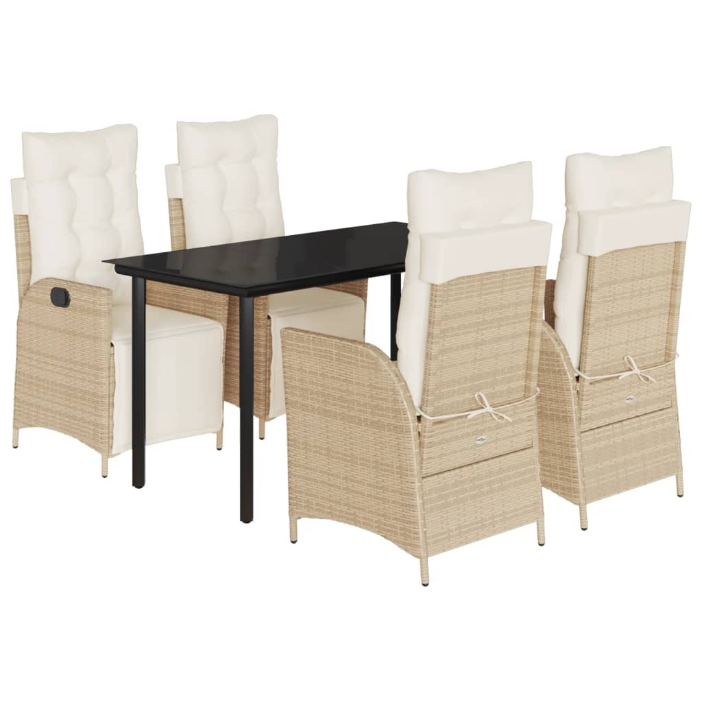 Set mobilier de grădină cu perne, 5 piese, bej, poliratan GartenMobel Dekor