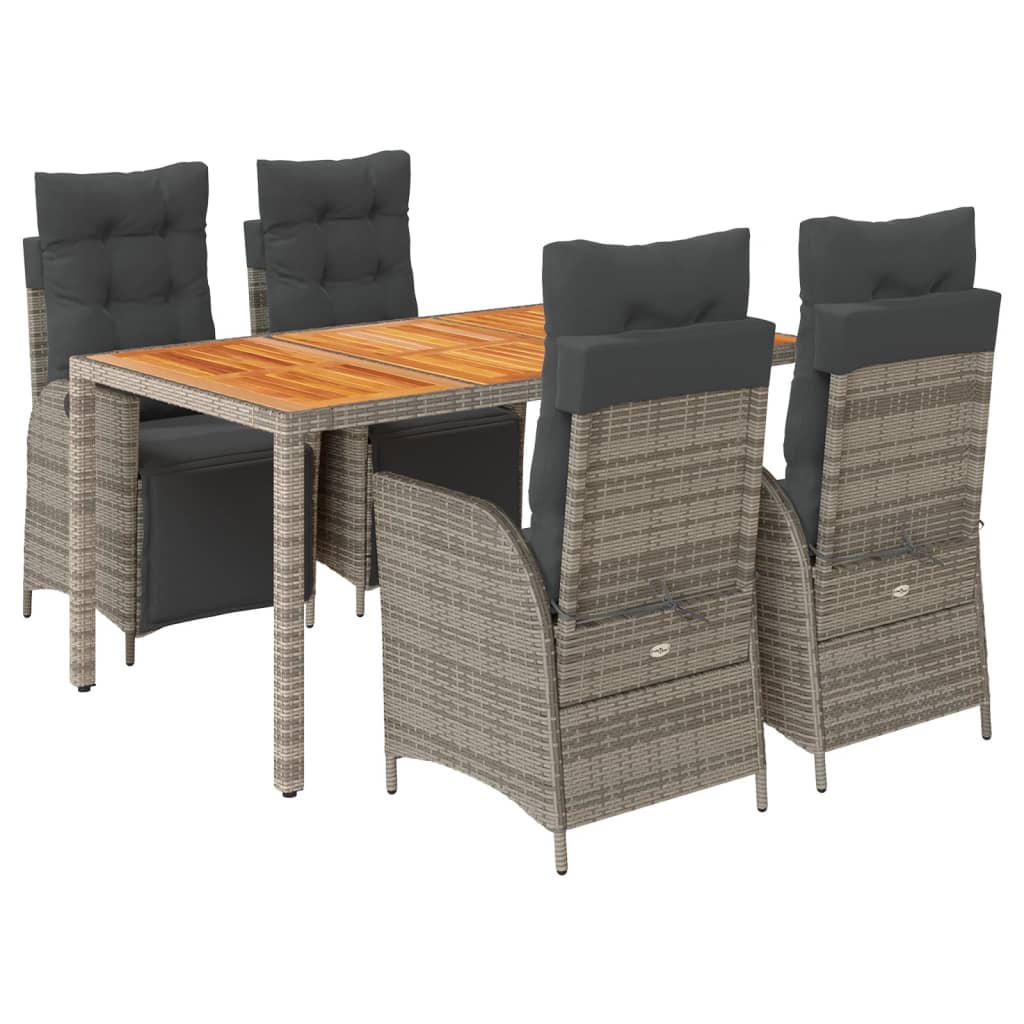 Set mobilier de grădină cu perne, 5 piese, gri, poliratan GartenMobel Dekor