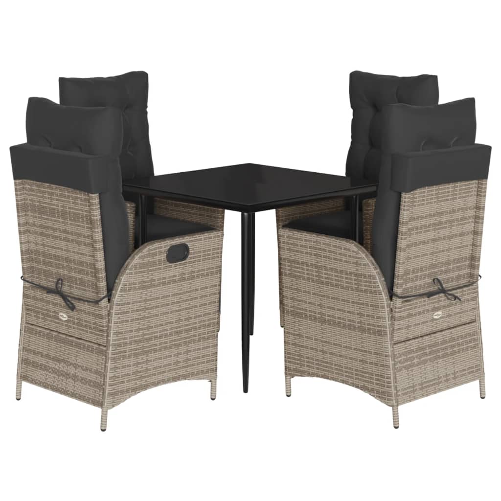 Set mobilier de grădină cu perne, 5 piese, gri, poliratan GartenMobel Dekor