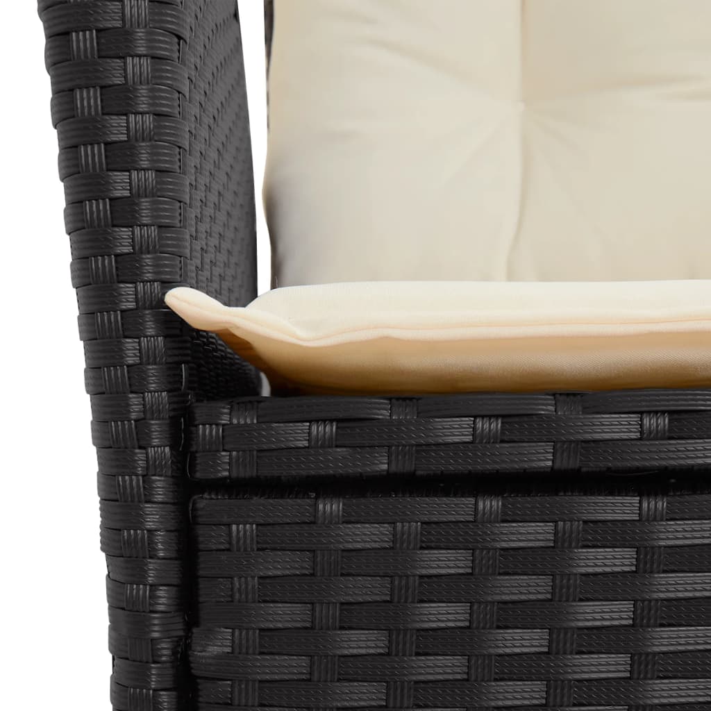 Set mobilier de grădină cu perne, 7 piese, negru, poliratan GartenMobel Dekor