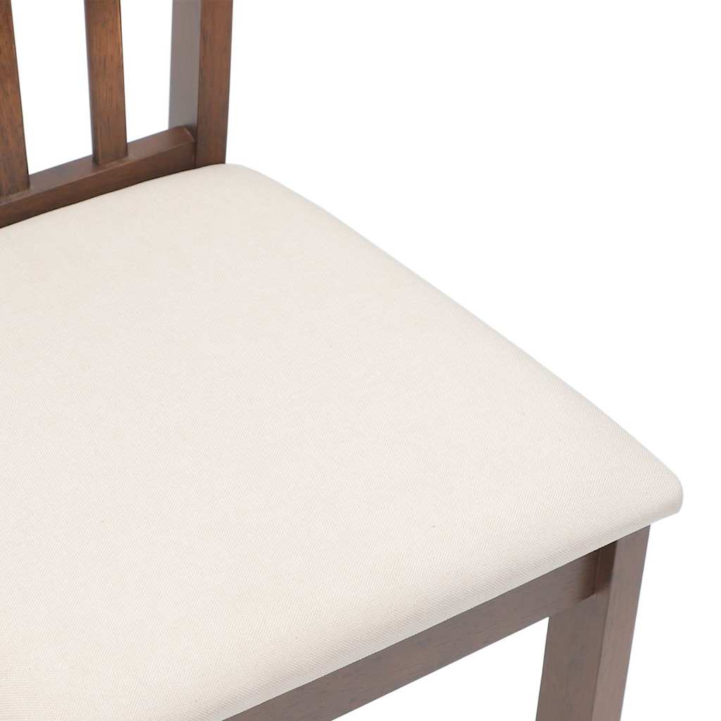 Scaune sufragerie cu perne 2 buc. cauciuc din lemn masiv maro GartenMobel Dekor