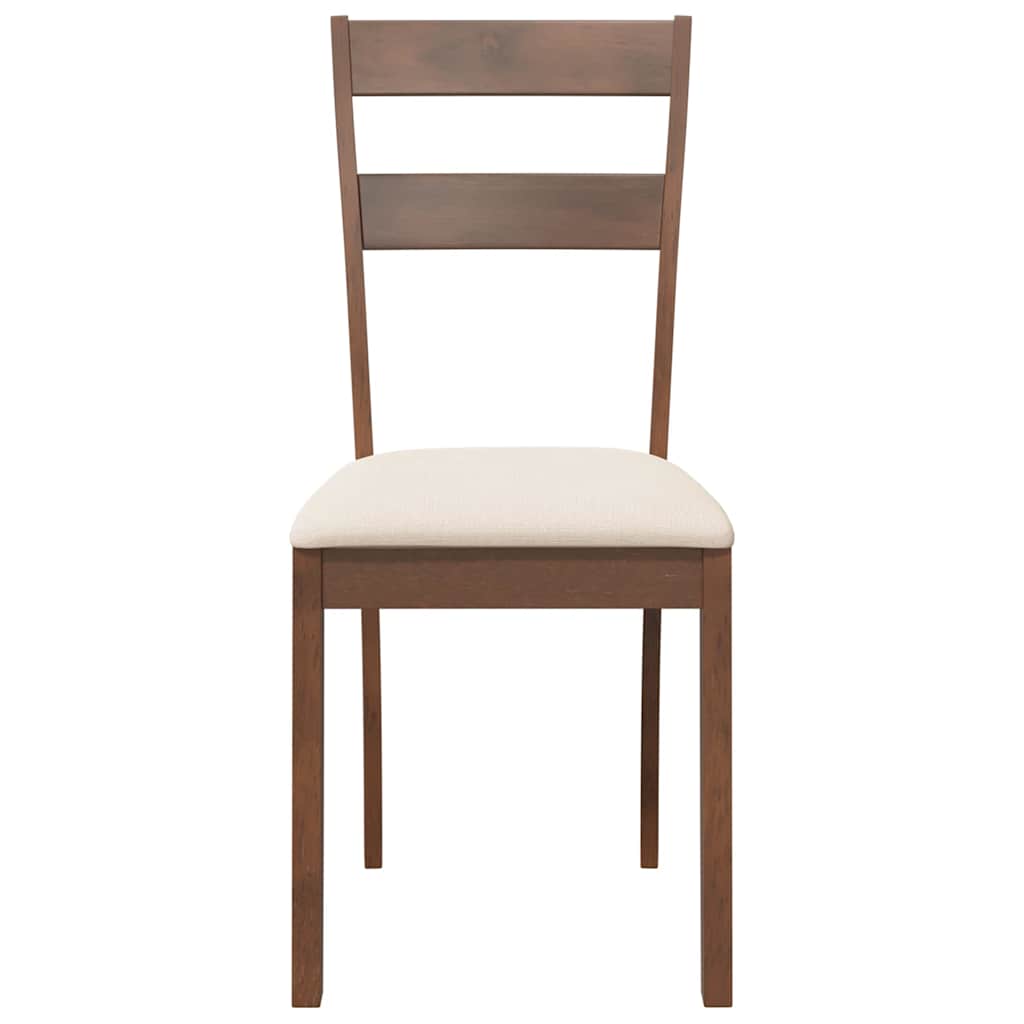 Scaune sufragerie cu perne 2 buc. cauciuc din lemn masiv maro GartenMobel Dekor