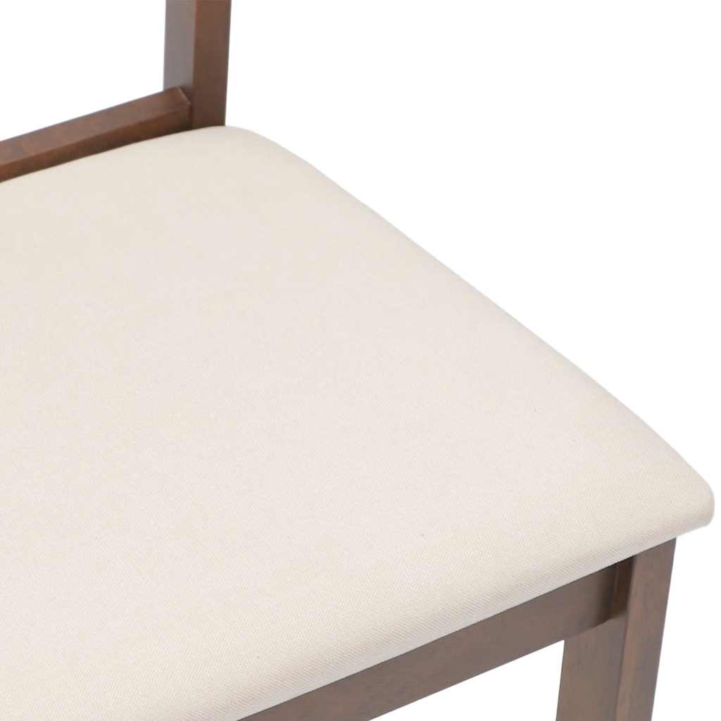 Scaune sufragerie cu perne 2 buc. cauciuc din lemn masiv maro GartenMobel Dekor