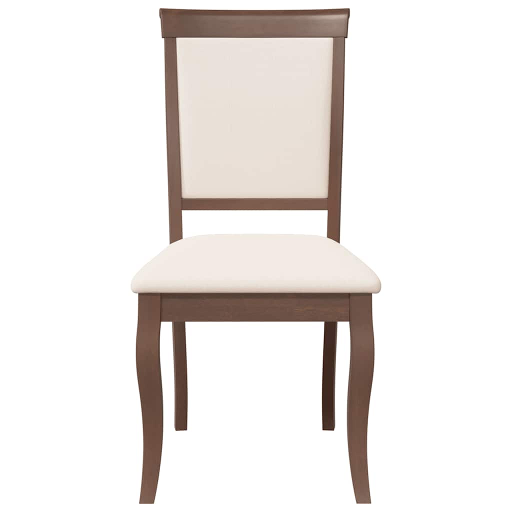 Scaune sufragerie cu perne 2 buc. cauciuc din lemn masiv maro GartenMobel Dekor