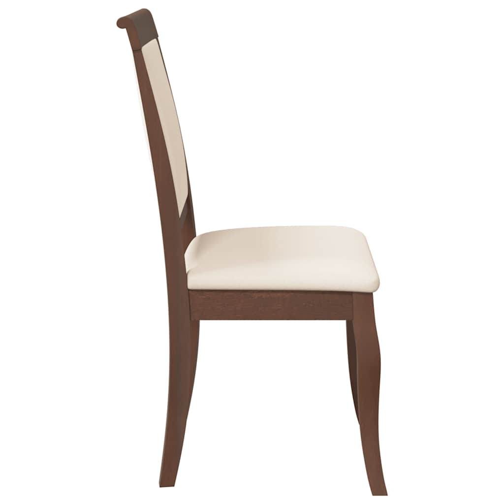 Scaune sufragerie cu perne 2 buc. cauciuc din lemn masiv maro GartenMobel Dekor