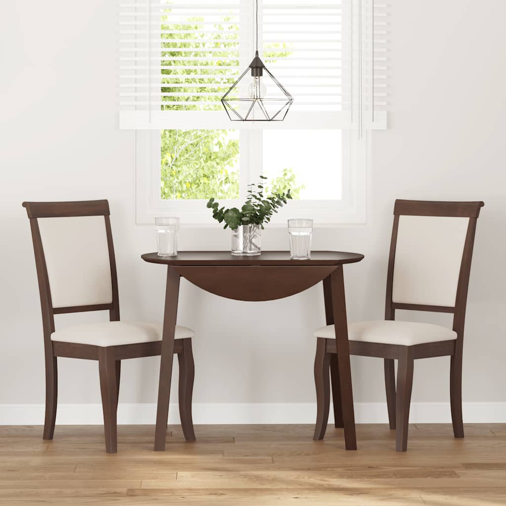 Scaune sufragerie cu perne 2 buc. cauciuc din lemn masiv maro GartenMobel Dekor