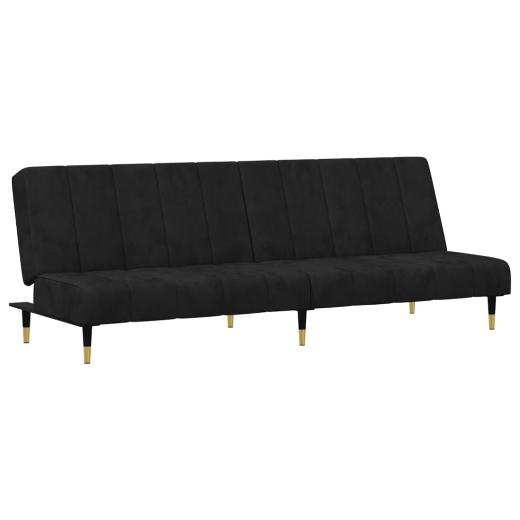 Set canapea 2 piese, negru, catifea GartenMobel Dekor